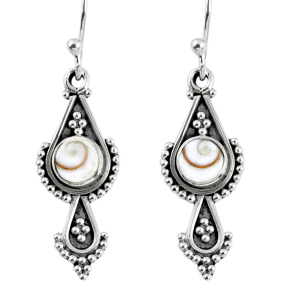 1.63cts natural white shiva eye 925 sterling silver dangle earrings r59530