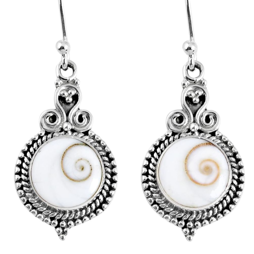 8.06cts natural white shiva eye 925 sterling silver dangle earrings r59630