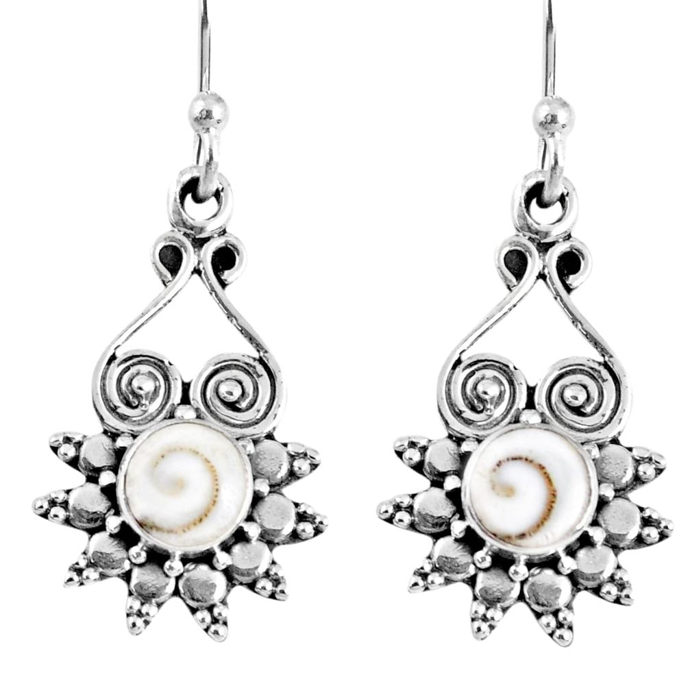 1.66cts natural white shiva eye 925 sterling silver dangle earrings r59631