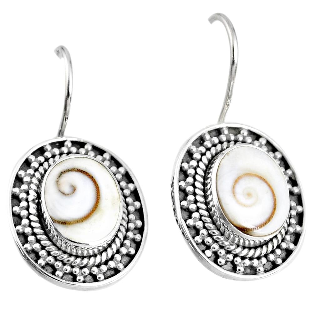 6.48cts natural white shiva eye 925 sterling silver dangle earrings r59750