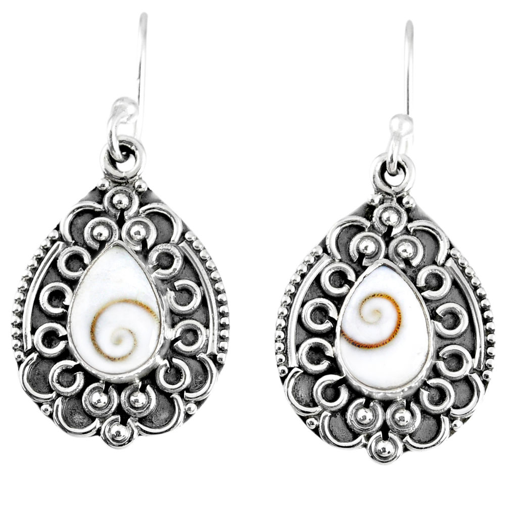 4.70cts natural white shiva eye 925 sterling silver dangle earrings r59752