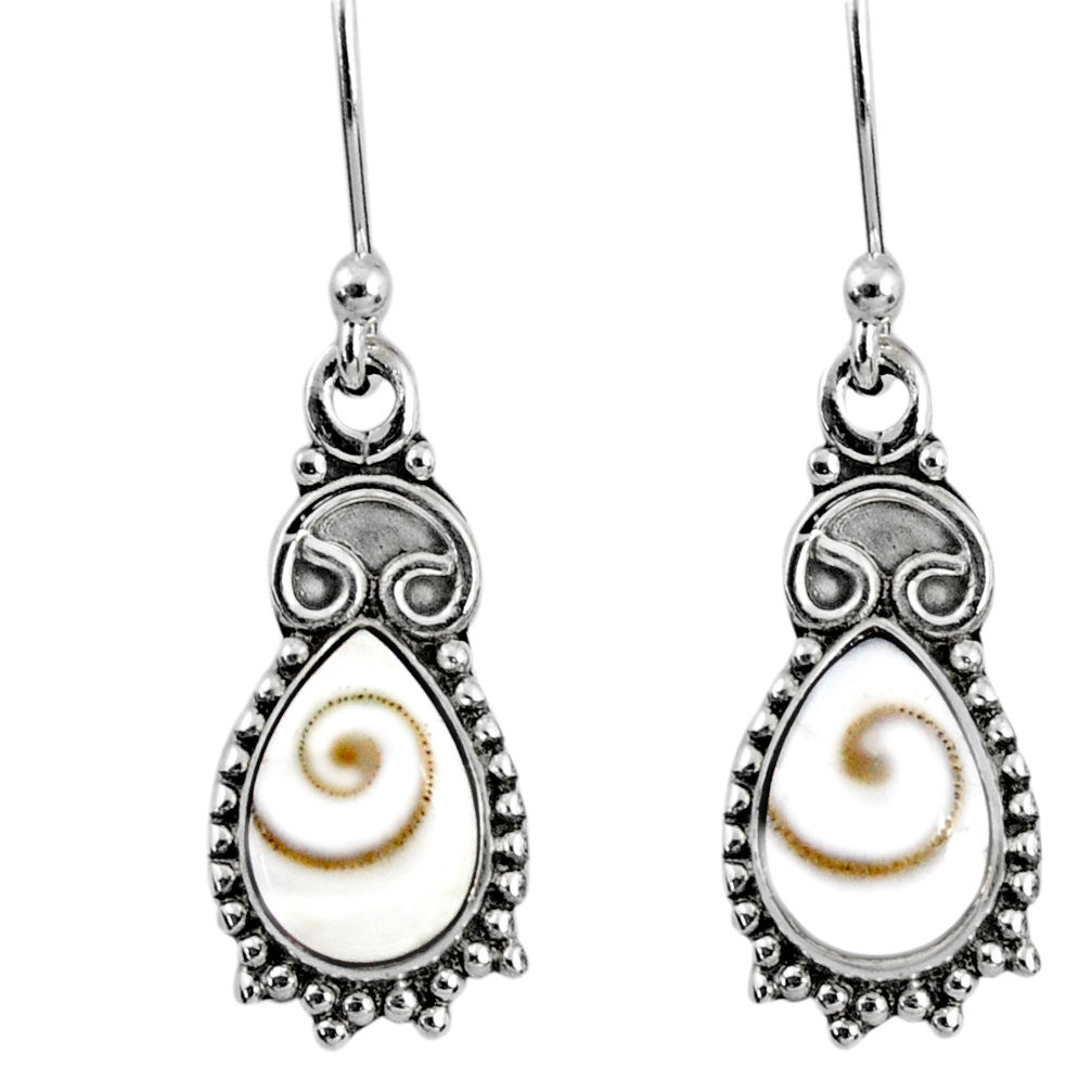 4.52cts natural white shiva eye 925 sterling silver dangle earrings r60429
