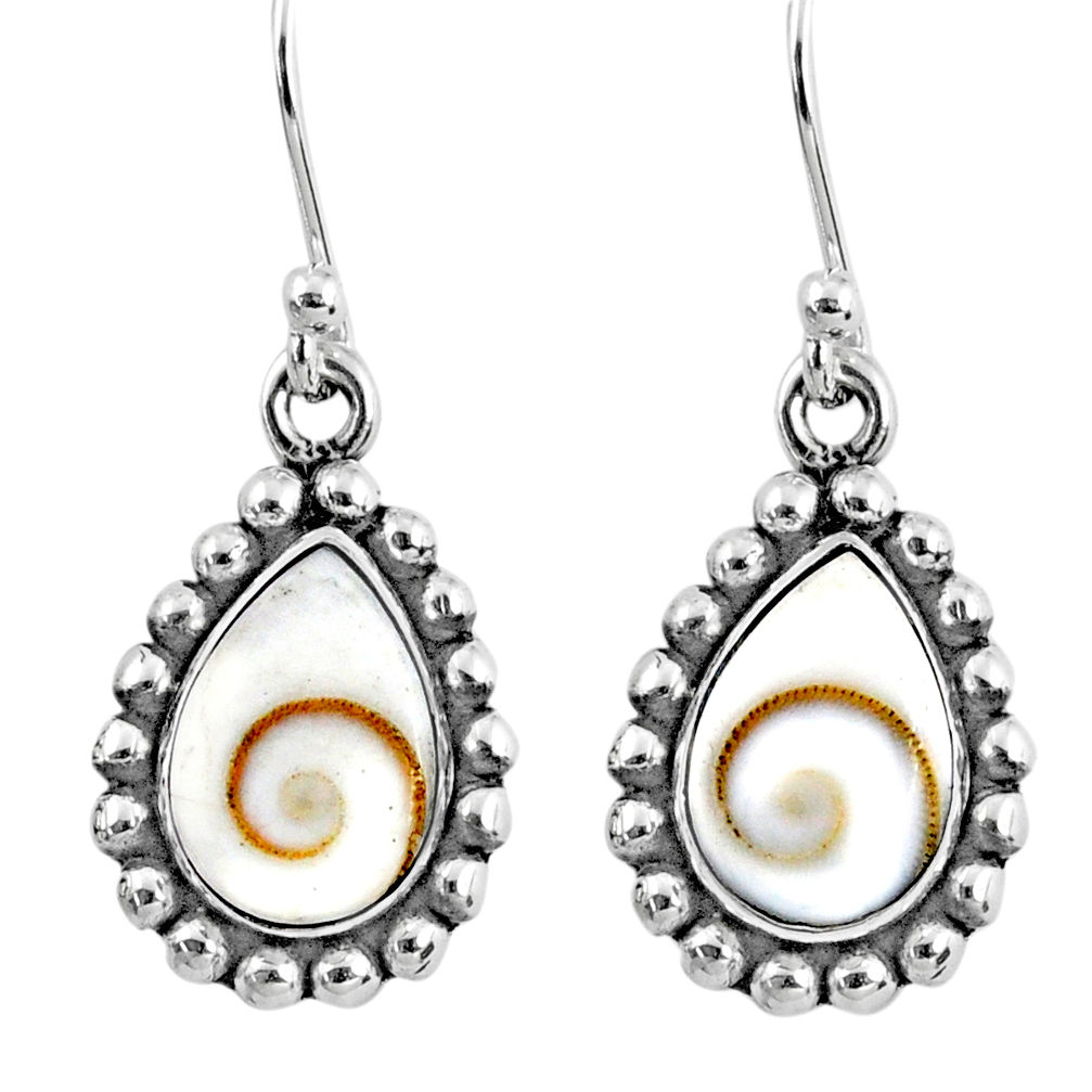 5.38cts natural white shiva eye 925 sterling silver dangle earrings r60490