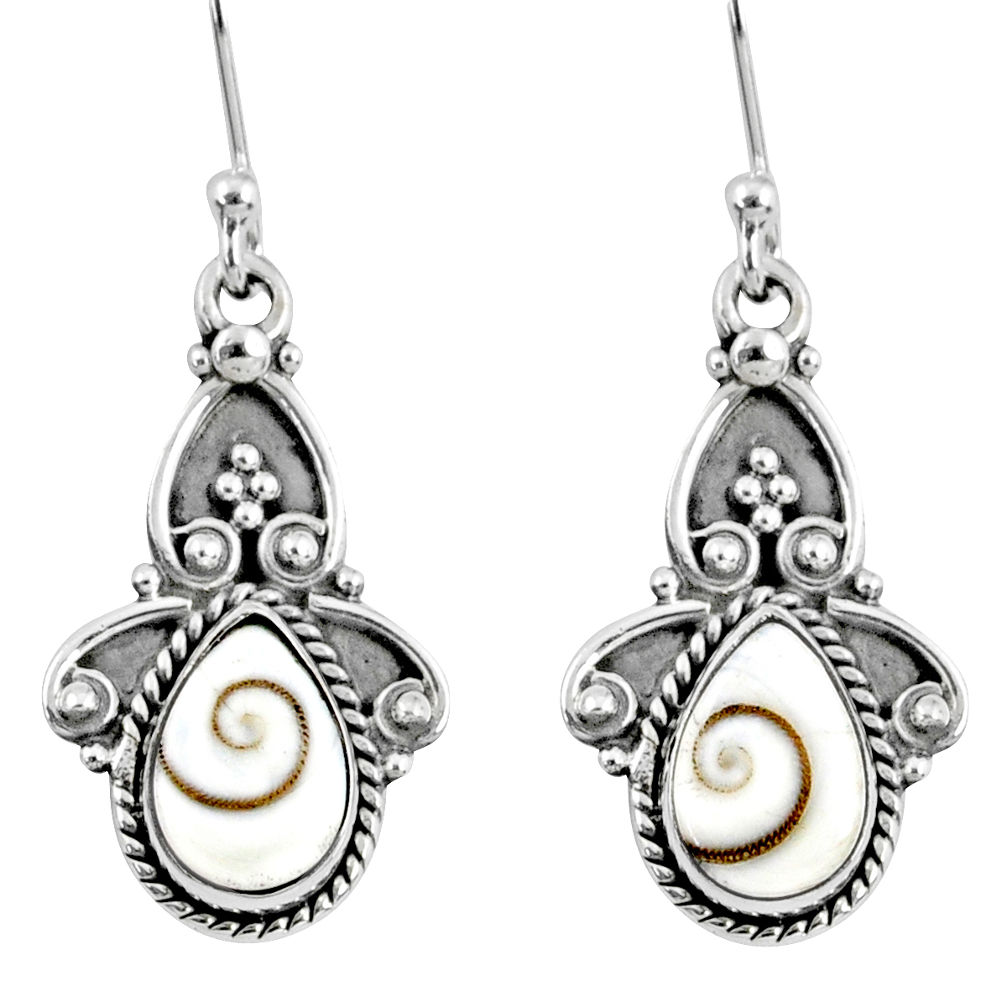 4.82cts natural white shiva eye 925 sterling silver dangle earrings r60492