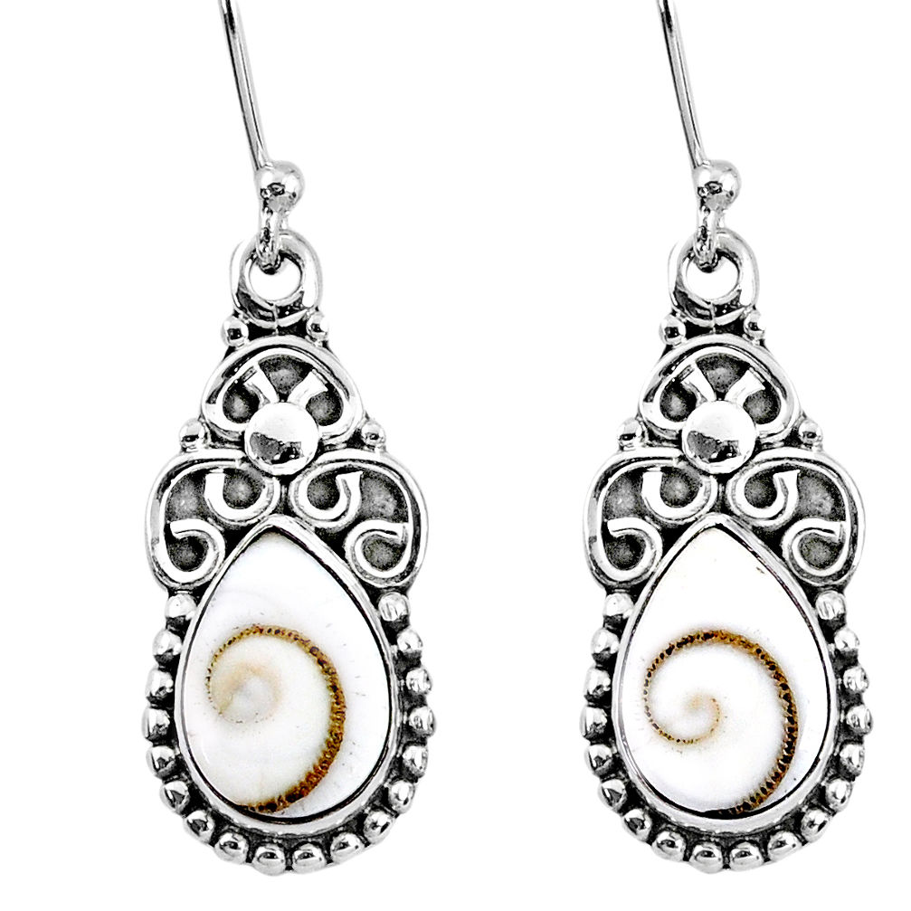 4.92cts natural white shiva eye 925 sterling silver dangle earrings r60548