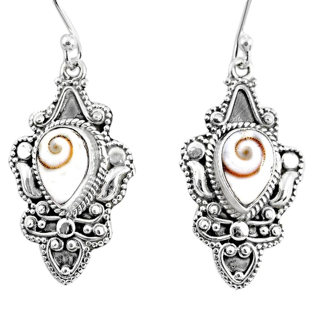 4.71cts natural white shiva eye 925 sterling silver dangle earrings r60986