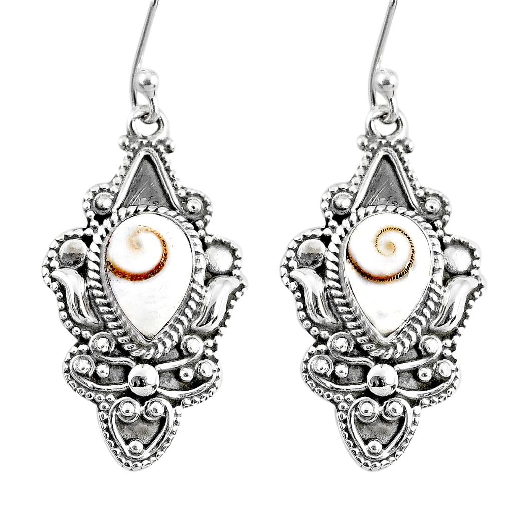 4.55cts natural white shiva eye 925 sterling silver dangle earrings r60990