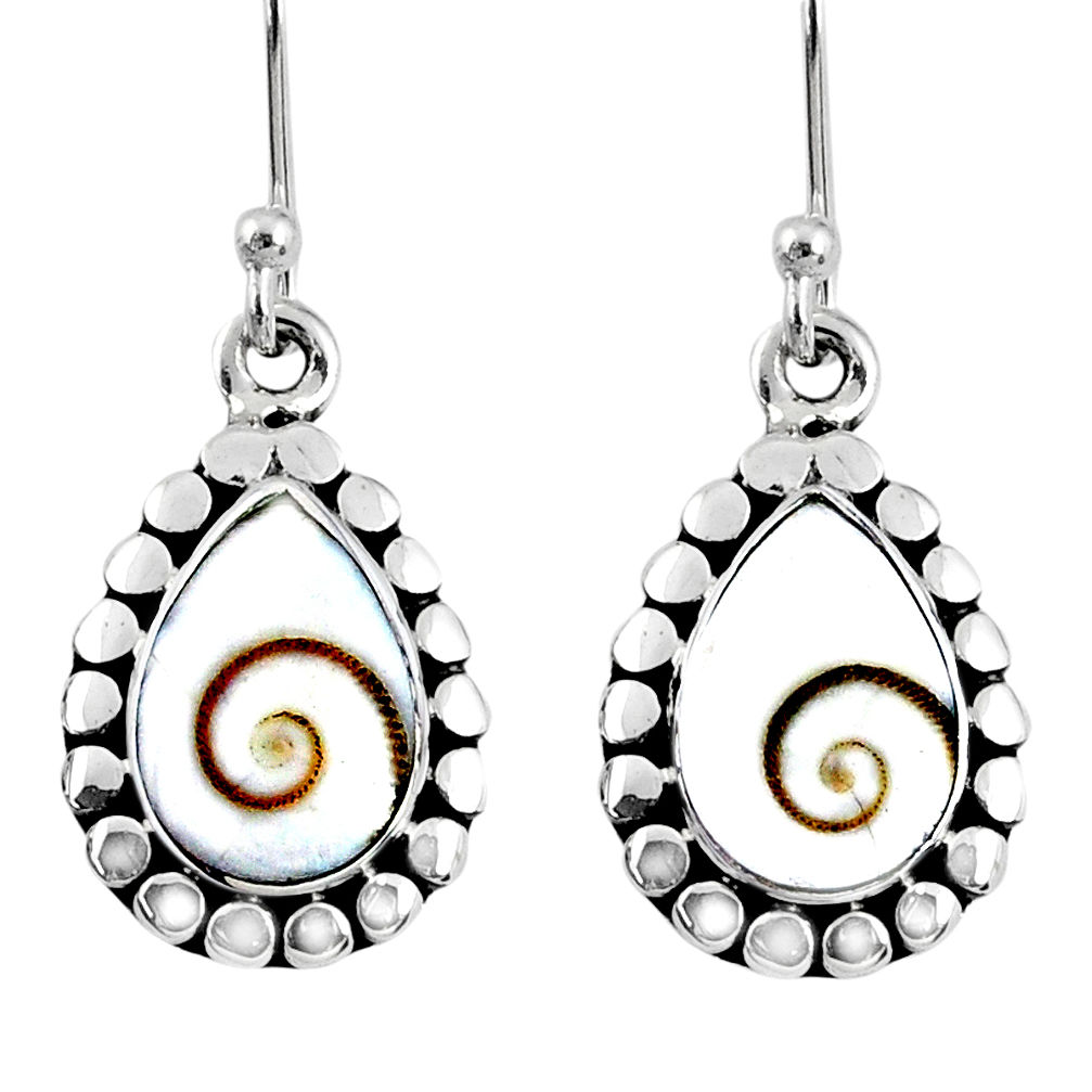5.11cts natural white shiva eye 925 sterling silver earrings jewelry r60629