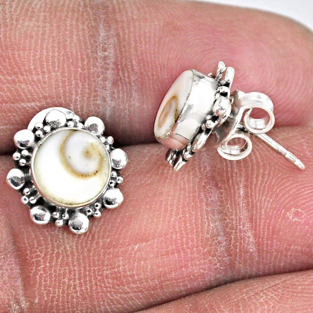 4.34cts natural white shiva eye 925 sterling silver stud earrings jewelry r55145