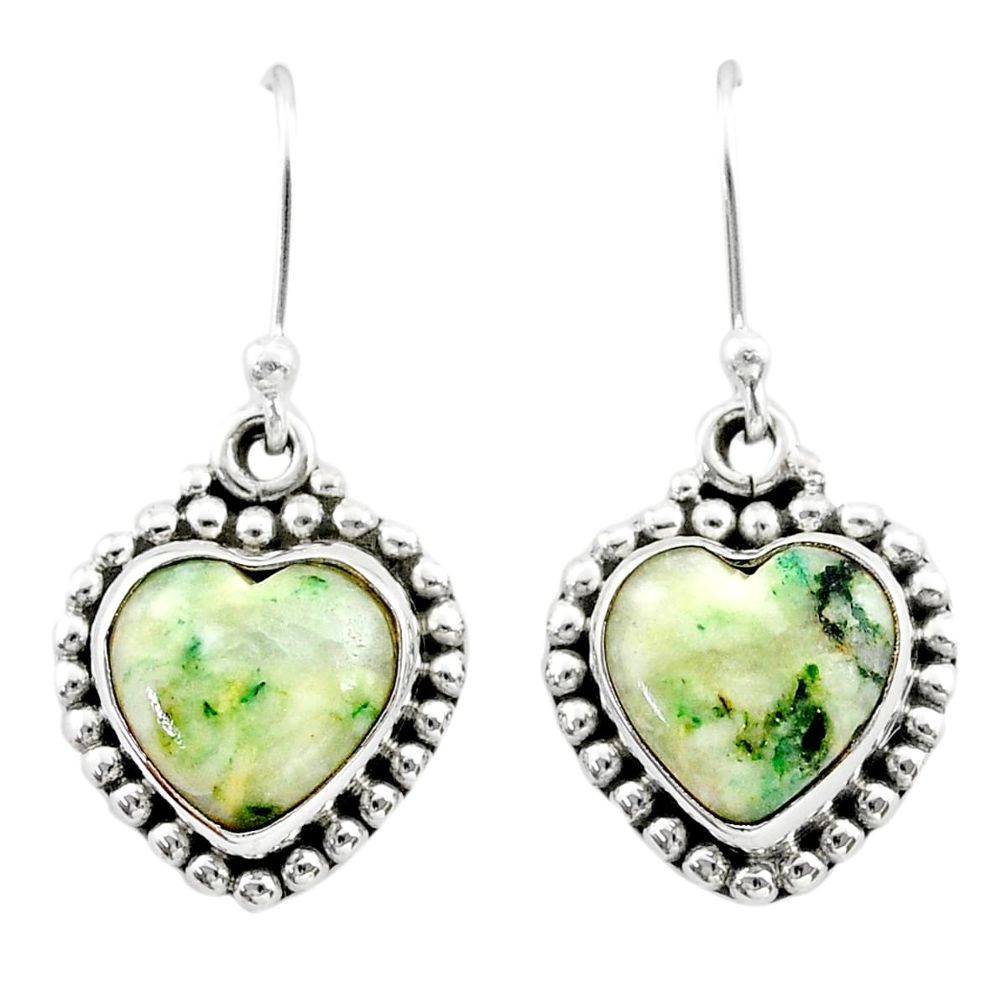 8.60cts natural white tree agate 925 sterling silver dangle earrings t41525