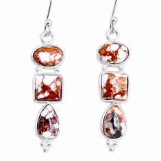 8.09cts natural white wild horse magnesite 925 silver dangle earrings y4314