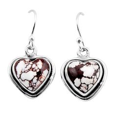 9.18cts natural white wild horse magnesite 925 silver dangle earrings y63857