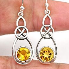 5.38cts natural yellow citrine 925 sterling silver earrings jewelry t89765