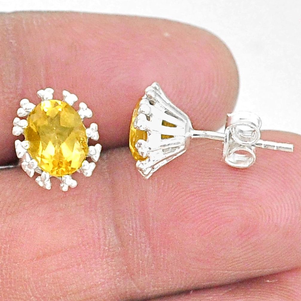 3.38cts natural yellow citrine 925 sterling silver earrings jewelry t9102
