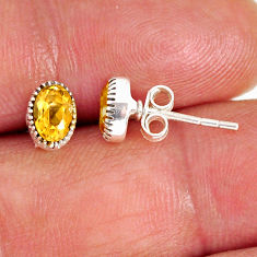 1.51cts natural yellow citrine 925 sterling silver stud earrings jewelry y73859