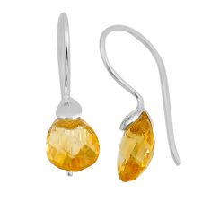 5.77cts natural yellow citrine sterling silver dangle earrings jewelry y85833
