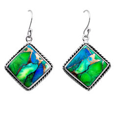 20.86cts peacock dahlia square sterling silver dangle earrings jewelry n43847