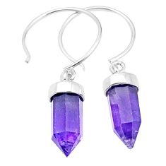 8.07cts pointer natural purple amethyst 925 sterling silver earrings u49416