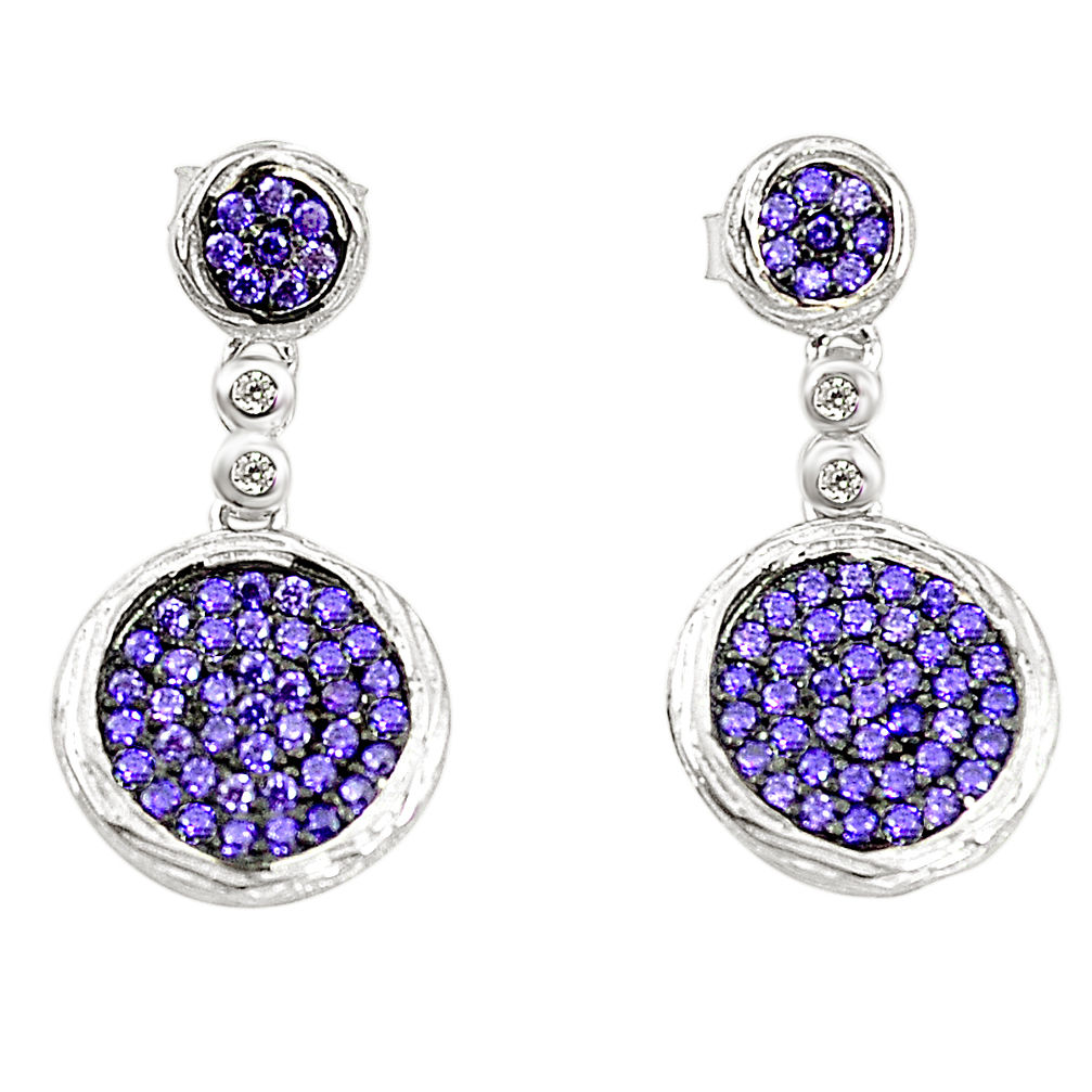 LAB Purple amethyst quartz topaz 925 sterling silver earrings jewelry a78067 c24699