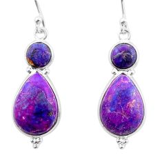 9.74cts purple copper turquoise 925 sterling silver chandelier earrings t82605