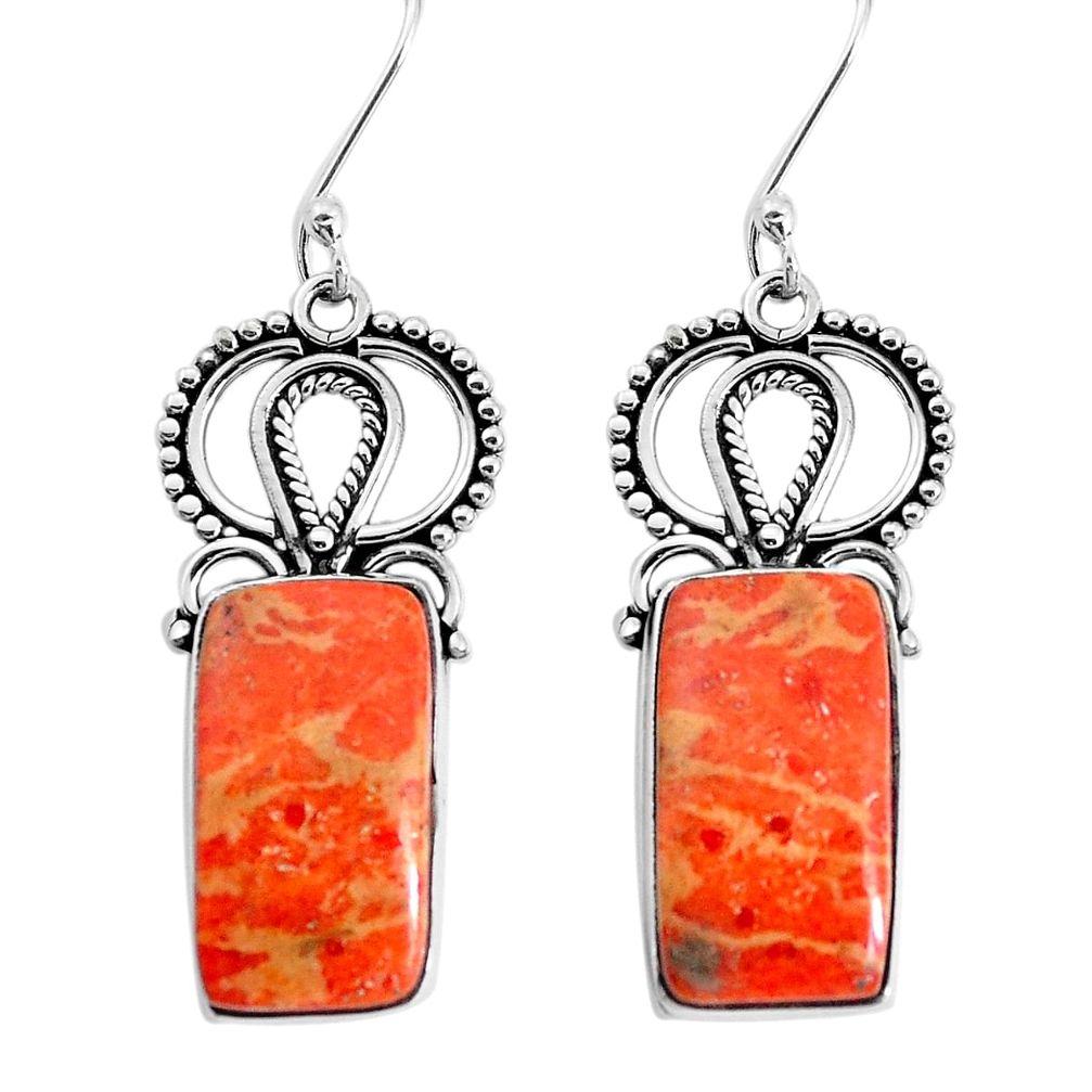 14.26cts red copper turquoise 925 sterling silver dangle earrings jewelry p34926