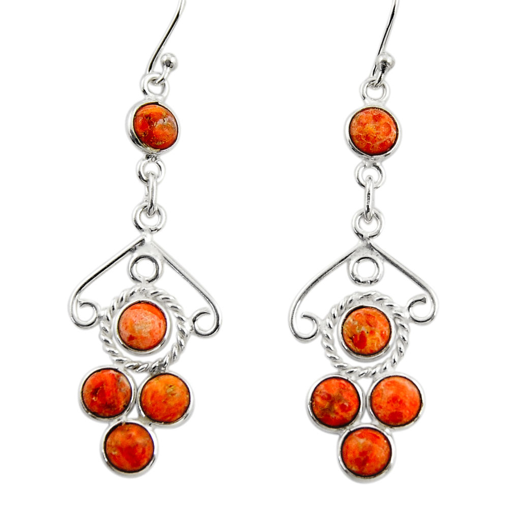 6.26cts red copper turquoise 925 sterling silver dangle earrings jewelry r33433