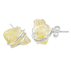 8.65cts scapolite fancy sterling silver wire wrap stud earrings jewelry u68010