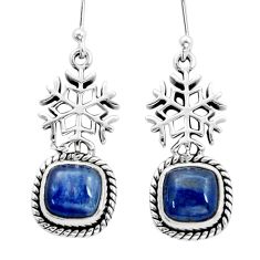 7.83cts snowflake natural blue kyanite 925 sterling silver earrings u96842