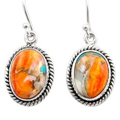 12.06cts spiny oyster arizona turquoise 925 silver dangle earrings t61293