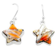 7.96cts spiny oyster arizona turquoise 925 silver star fish earrings t76131