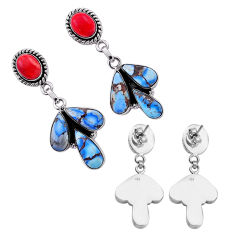 Spiny oyster arizona turquoise golden hills turquoise 925 silver earrings c34376