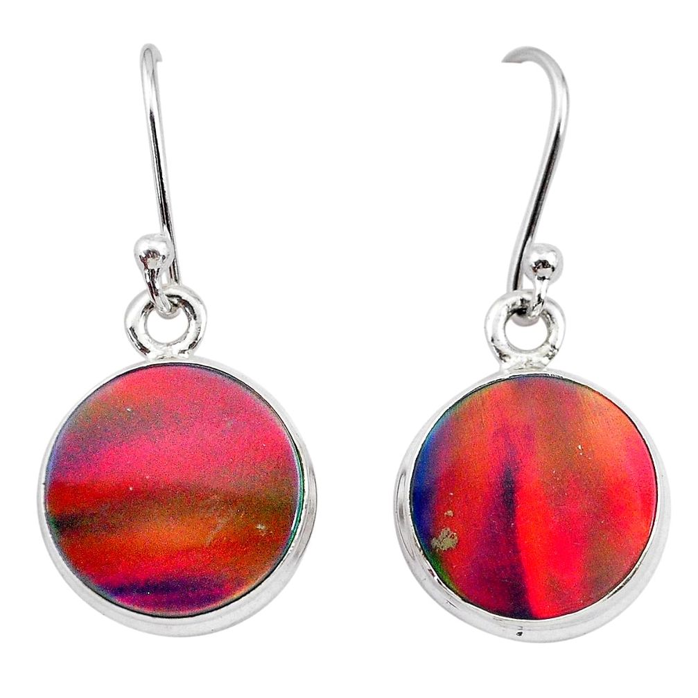 5.15cts volcano aurora opal (lab) 925 silver dangle earrings jewelry t28427