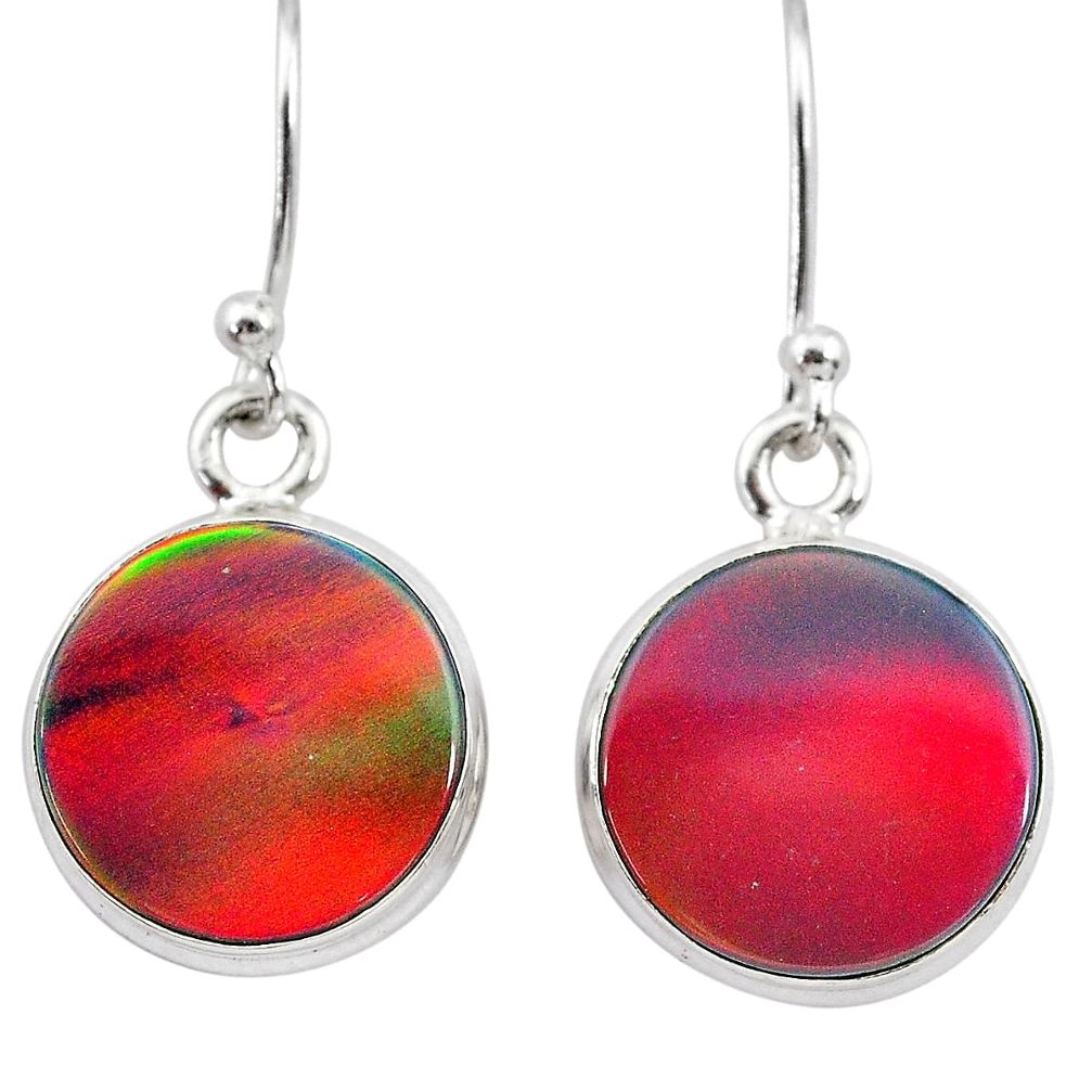 5.87cts volcano aurora opal (lab) 925 silver dangle earrings jewelry t28432