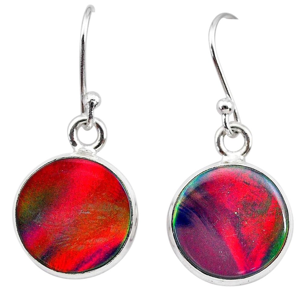 5.89cts volcano aurora opal (lab) 925 silver dangle earrings jewelry t28436