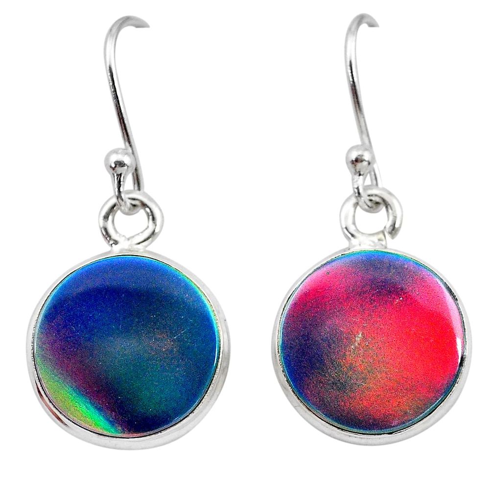 5.20cts volcano aurora opal (lab) 925 silver dangle earrings jewelry t28452