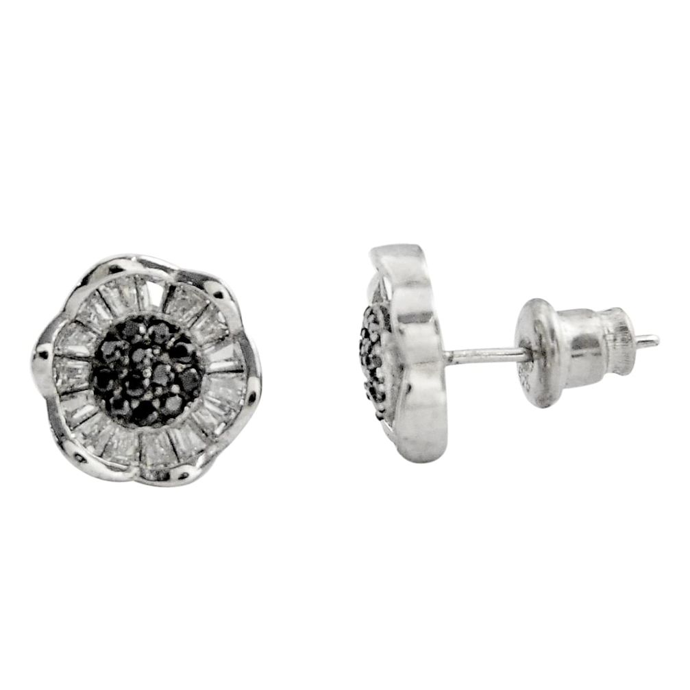 3.42cts white topaz quartz 925 sterling silver stud earrings jewelry c9249