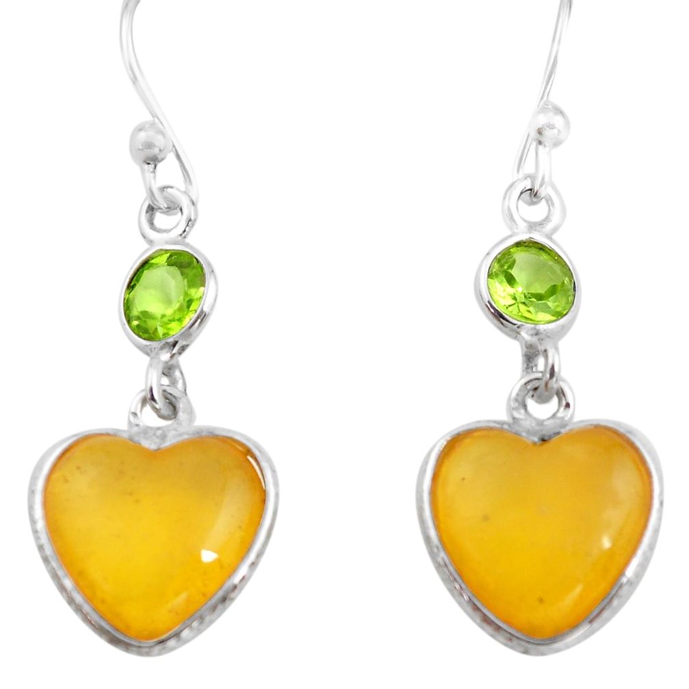 5.07cts natural amber from colombia 925 silver heart love earrings p74116