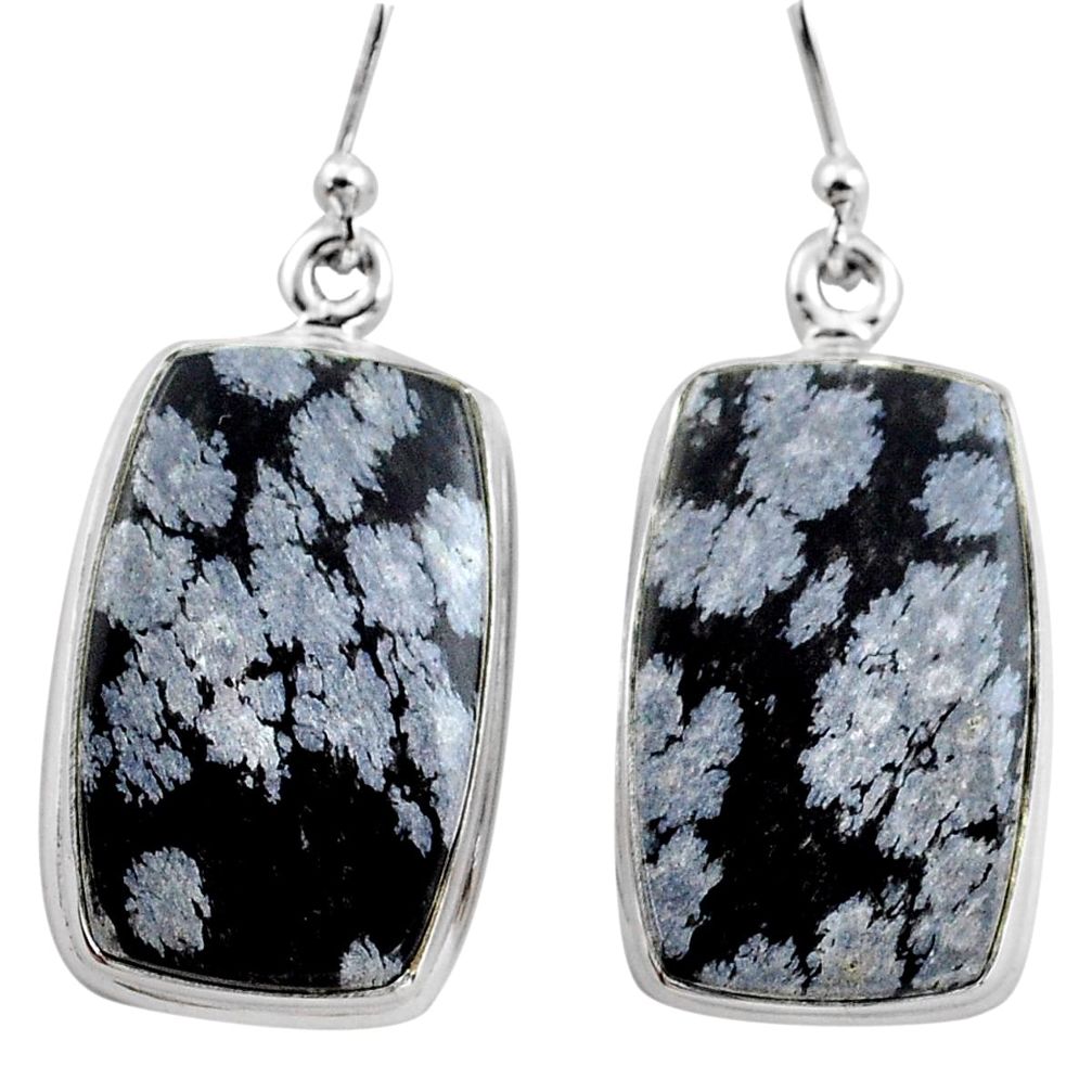 22.54cts natural black australian obsidian 925 silver dangle earrings p88691