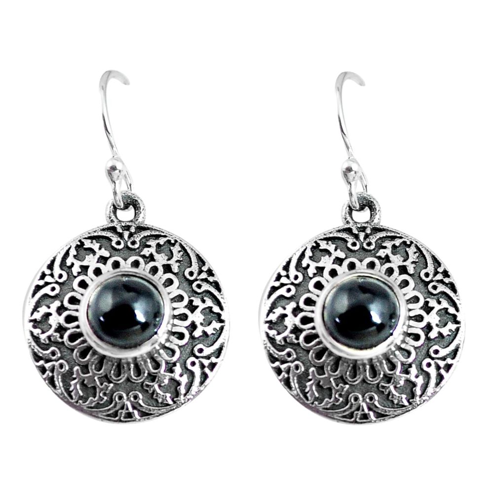 2.57cts natural black onyx 925 sterling silver dangle earrings jewelry p64000