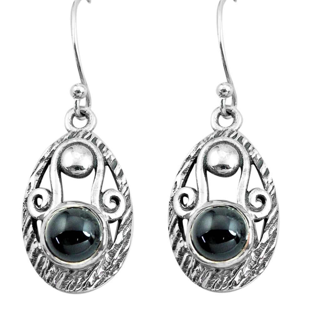 5.32cts natural black onyx 925 sterling silver dangle earrings jewelry p65026