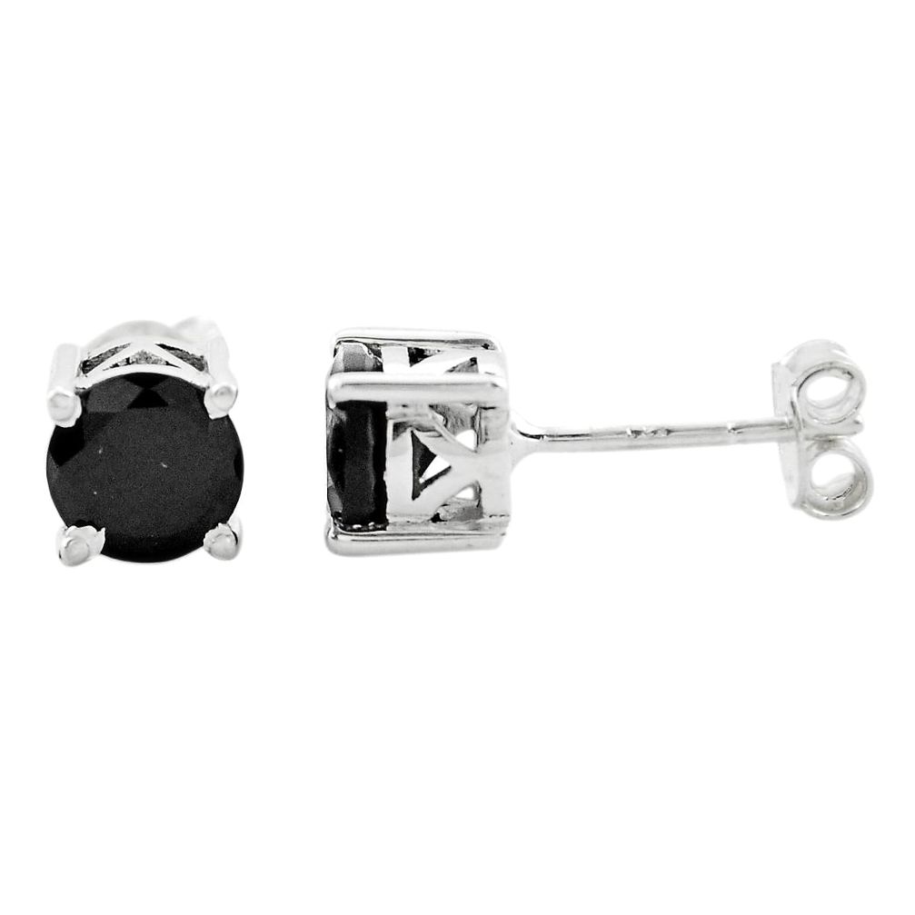 2.52cts natural black onyx 925 sterling silver stud earrings jewelry p74759