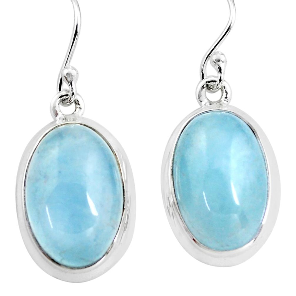 15.33cts natural blue aquamarine 925 sterling silver dangle earrings p76701