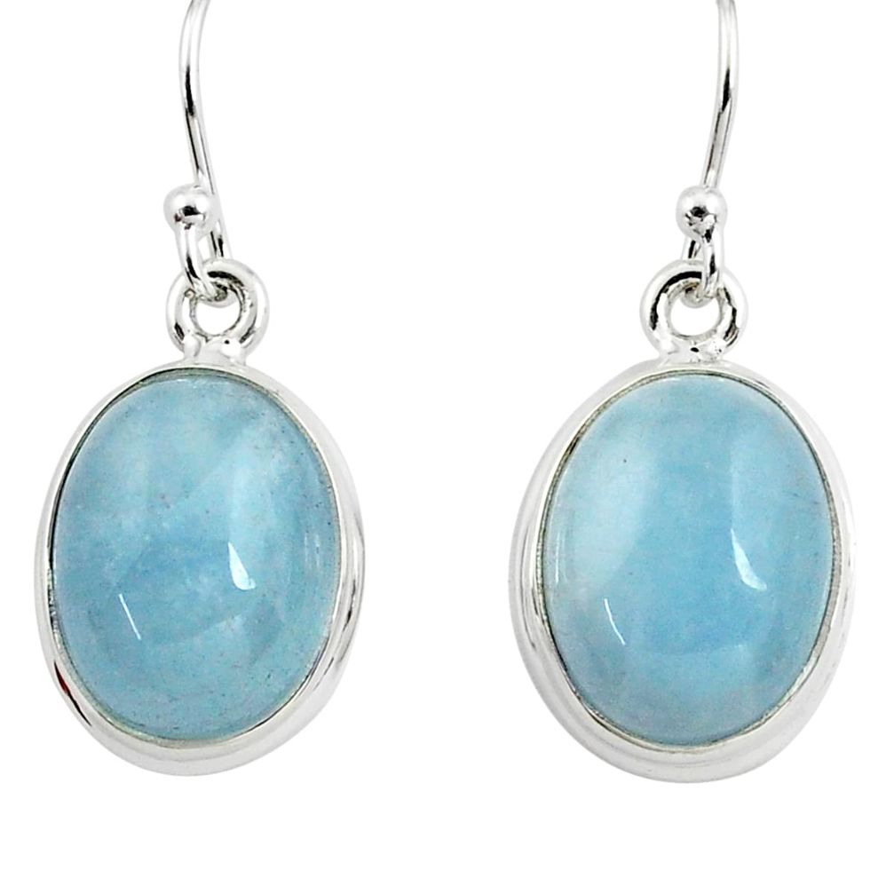 12.83cts natural blue aquamarine 925 sterling silver dangle earrings p78221