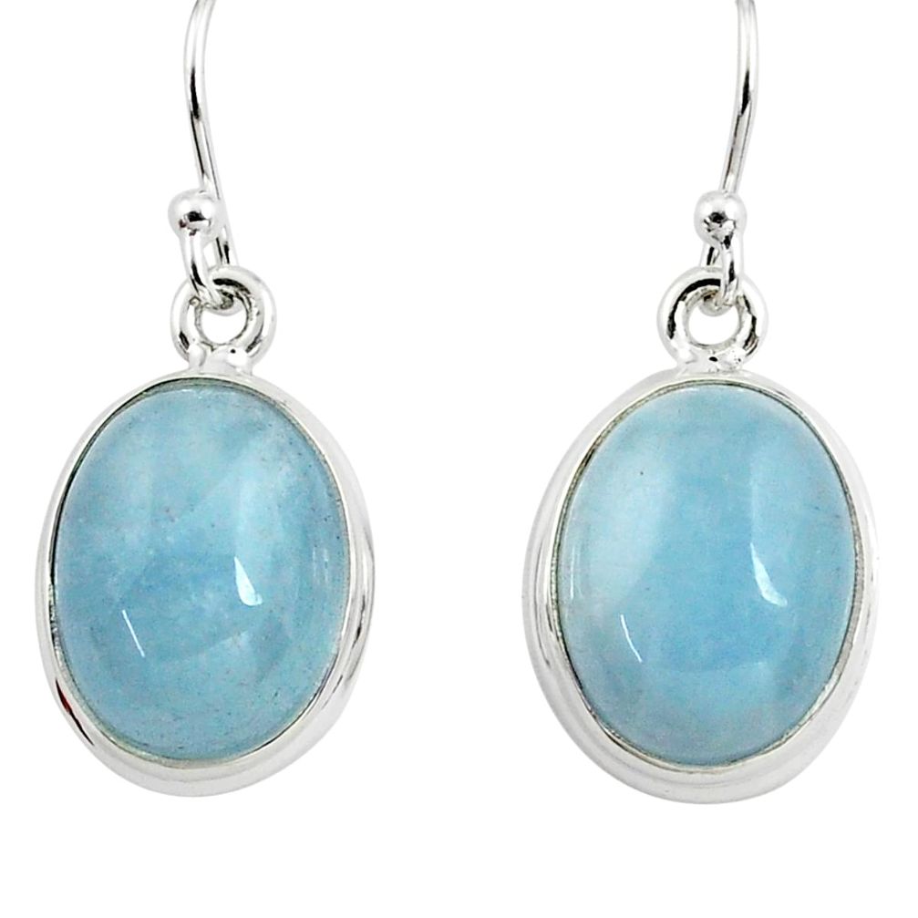 11.64cts natural blue aquamarine 925 sterling silver dangle earrings p78222