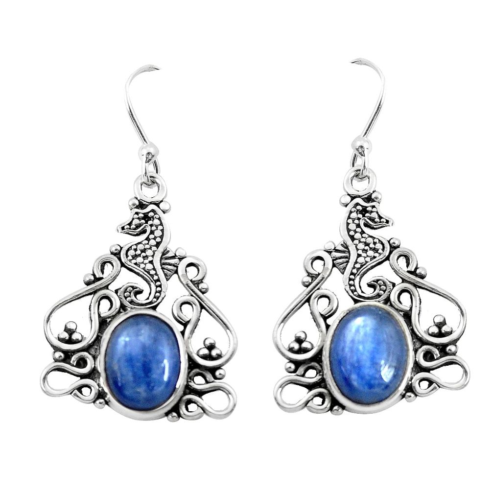 8.14cts natural blue kyanite 925 sterling silver dangle earrings jewelry p52265