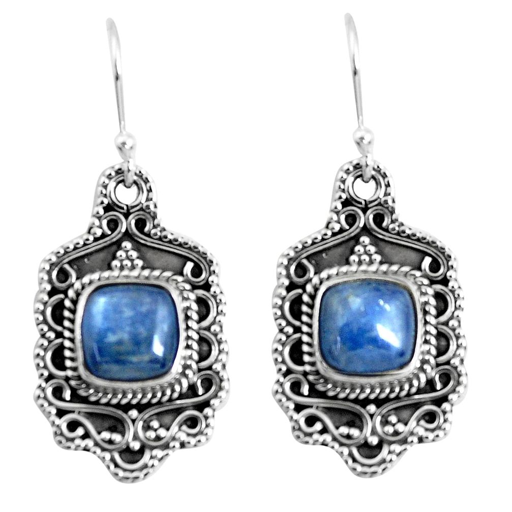 6.89cts natural blue kyanite 925 sterling silver dangle earrings jewelry p52742