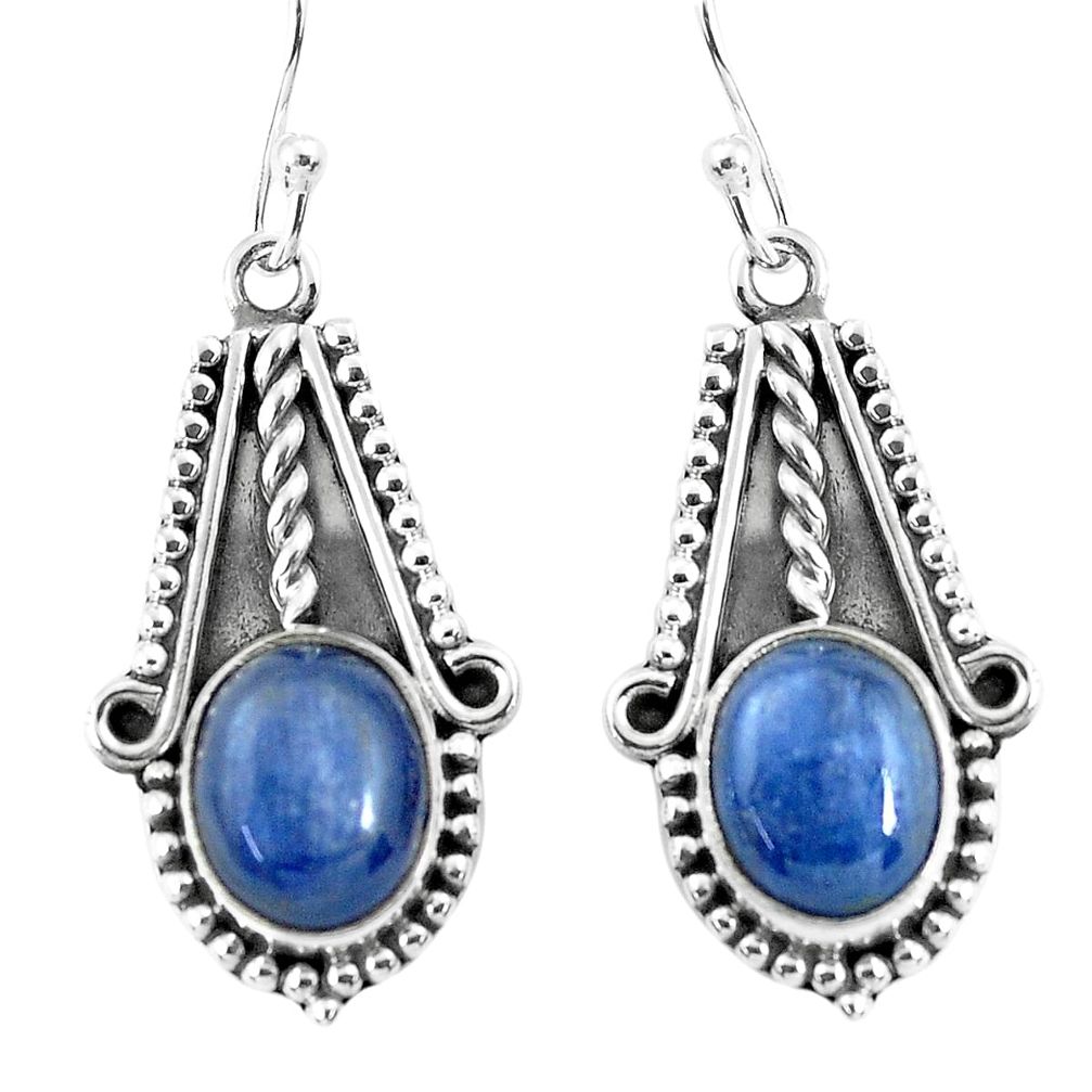 9.04cts natural blue kyanite 925 sterling silver dangle earrings jewelry p52812