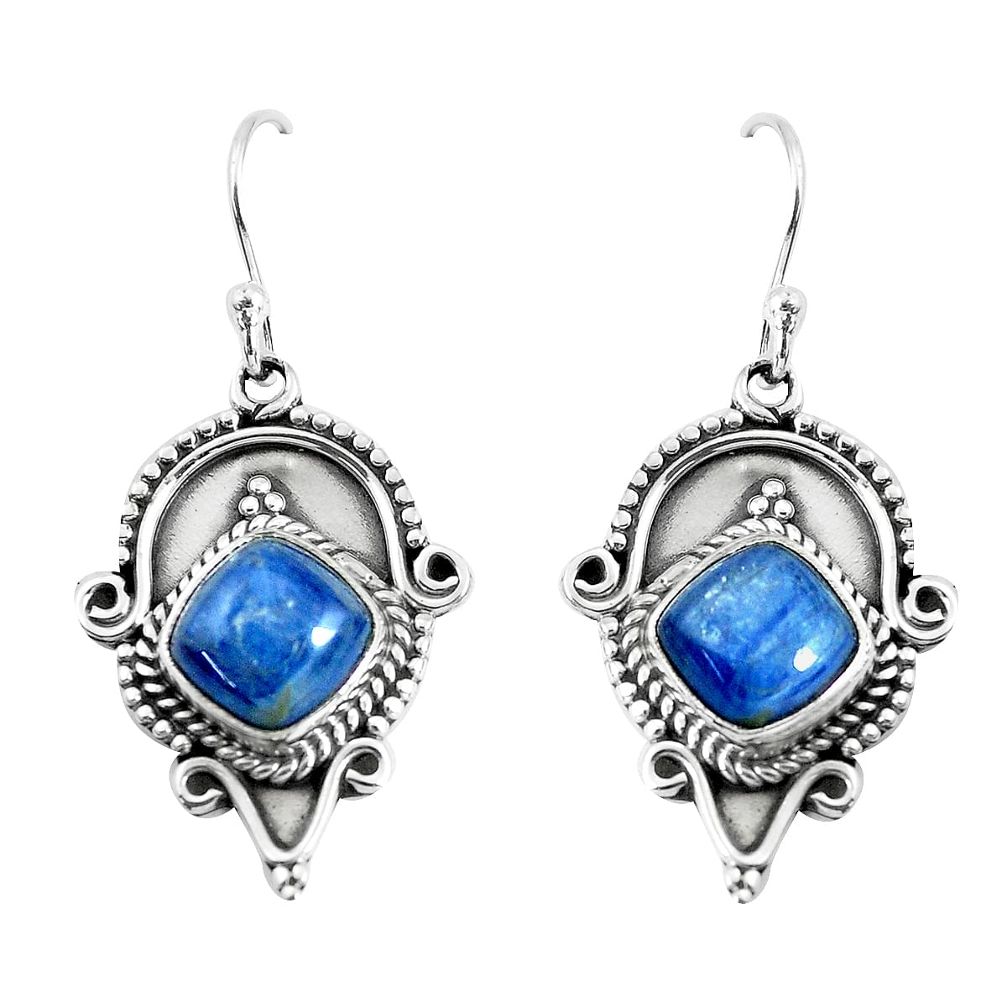 7.40cts natural blue kyanite 925 sterling silver dangle earrings jewelry p52841