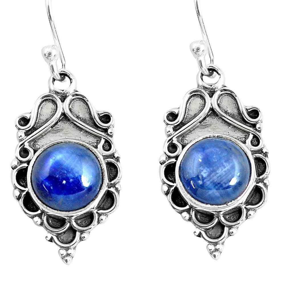 6.43cts natural blue kyanite 925 sterling silver dangle earrings jewelry p52995