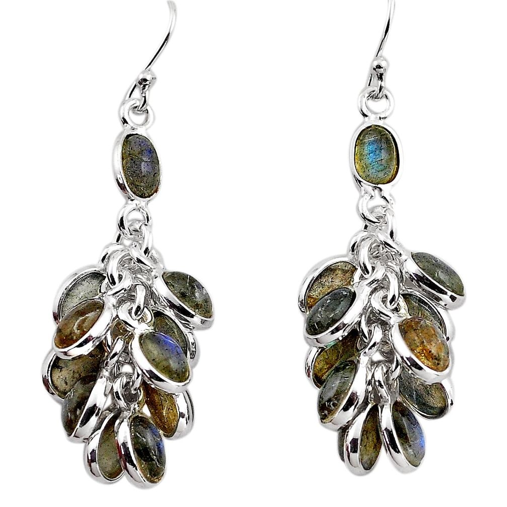 23.13cts natural blue labradorite 925 sterling silver chandelier earrings p88488